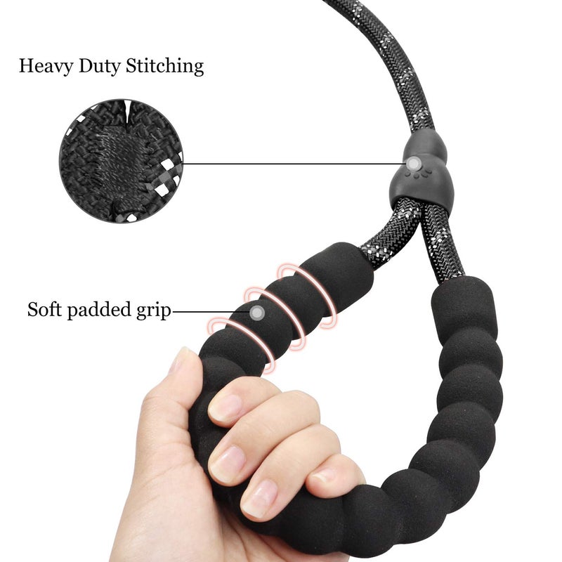 TagME Slip Leads for Dogs, 6 FT Heavy Duty Slip Leash with Padded Handle, Strong Rope No Pull Pet Training Leash for Medium Dogs,Black - Image 3